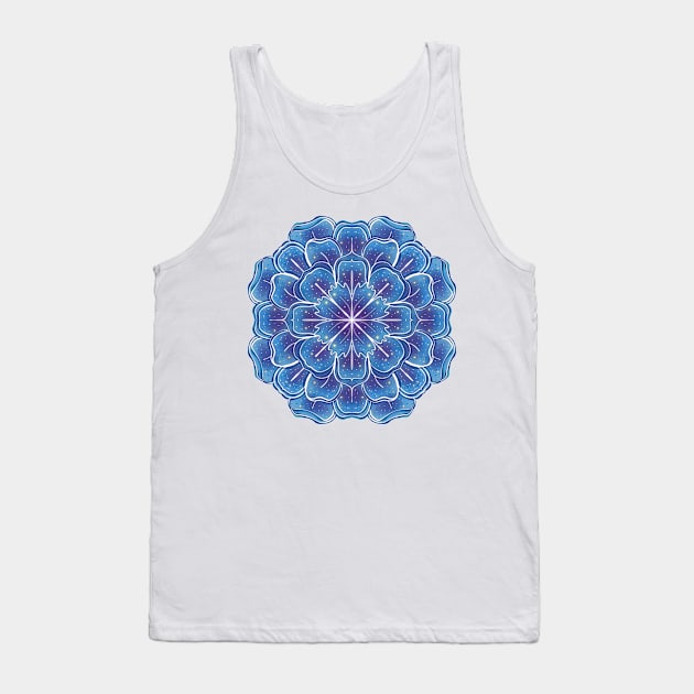 Blue Galaxy Flower Tank Top by lizzyad